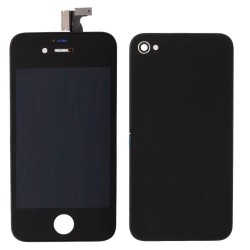 FORFAIT Bloc Avant Compatible Noir / Vitre Arrière Noire - iPhone 4