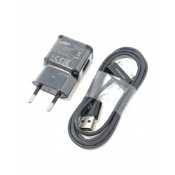 [PACK] Chargeur secteur et câble 30 broches ORIGINAL Noir de SAMSUNG - Présentation avant