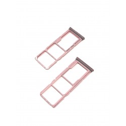 Tiroir de carte double SIM et carte SD Rose ORIGINAL pour SAMSUNG Galaxy A9 2018 - A920F - Présentation avant / arrière