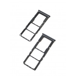 Tiroir de carte double SIM et carte SD Noir ORIGINAL pour SAMSUNG Galaxy A9 2018 - A920F - Présentation avant / arrière