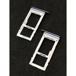 Tiroir de carte double sim et carte SD Bleu Cobalt ORIGINAL pour SAMSUNG Galaxy Note9 - N960FF - Présentation avant / arrière
