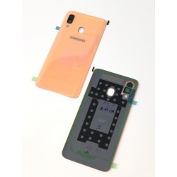 Vitre arrière ORIGINALE Corail pour SAMSUNG Galaxy A40 - A405F - Présentation avant / arrière