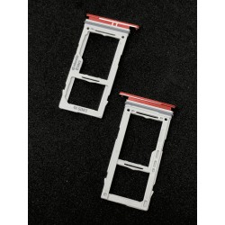 Tiroir de carte double SIM et carte SD Rouge Cardinal ORIGINAL pour SAMSUNG Galaxy S10+ - G975F - Présentation avant / arrière