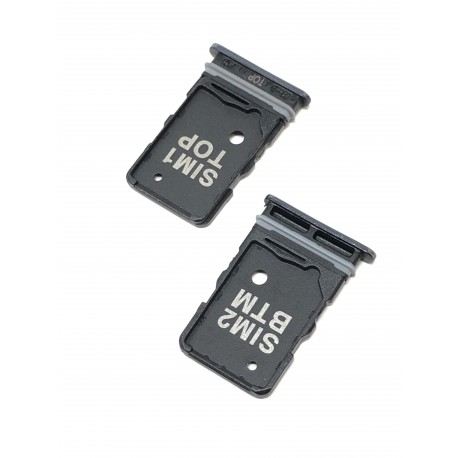 Tiroir de carte double SIM Noir ORIGINAL pour SAMSUNG Galaxy A80 - A805F - Présentation avant / arrière