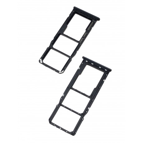 Tiroir de carte double SIM et carte SD Noir ORIGINAL pour SAMSUNG Galaxy A50 - A505F - Présentation avant / arrière