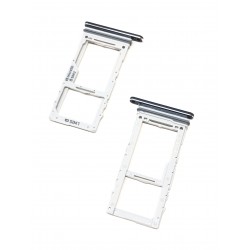 Tiroir de carte double SIM et carte SD noir cosmos ORIGINAL pour SAMSUNG Galaxy Note10+ - N975F - Présentation avant / arrière