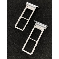 Tiroir de carte double SIM argent stellaire ORIGINAL pour SAMSUNG Galaxy Note10 - N970F - Présentation avant / arrière