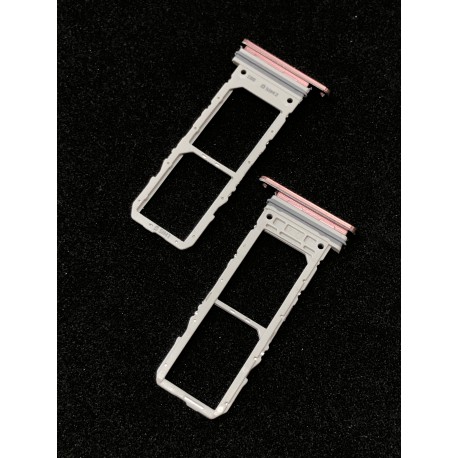 Tiroir de carte double SIM rose ORIGINAL pour SAMSUNG Galaxy Note10 - N970F - Présentation avant / arrière