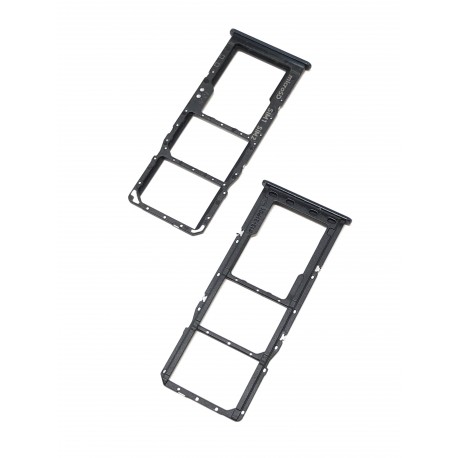 Tiroir de carte double SIM et carte SD Noir ORIGINAL pour SAMSUNG Galaxy A30s - A307F - Présentation avant / arrière