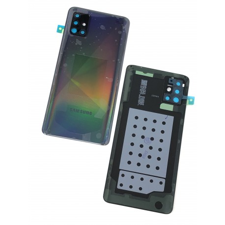 Vitre arrière ORIGINALE Noir Prismatique pour SAMSUNG Galaxy A51 - A515F - Présentation avant / arrière
