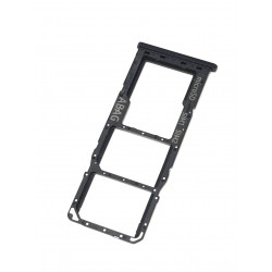 Tiroir de carte double SIM et carte SD Noir Prismatique ORIGINAL pour SAMSUNG Galaxy A21s - A217F - Présentation avant