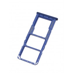 Tiroir de carte double SIM et carte SD Bleu Prismatique ORIGINAL pour SAMSUNG Galaxy A21s - A217F - Présentation avant