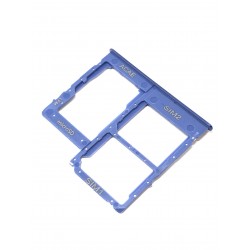 Tiroir de carte double SIM et carte SD Bleu Prismatique ORIGINAL pour SAMSUNG Galaxy A31 - A315F - Présentation avant