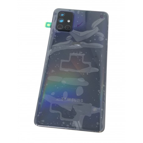 Vitre arrière ORIGINALE Noire Prismatique pour SAMSUNG Galaxy A71 - A715F - Présentation avant