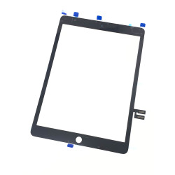 Vitre tactile de qualité supérieure Noire avec adhésifs pour iPad 7 ou iPad 8 - Présentation avant
