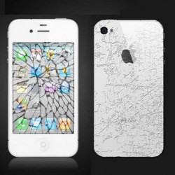 [Réparation] Bloc Avant Compatible BLANC / Vitre Arrière Blanche - iPhone 4 à Caen