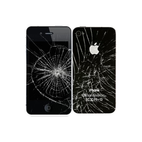 [Réparation] Bloc Avant Compatible NOIR / Vitre Arrière Noire - iPhone 4
