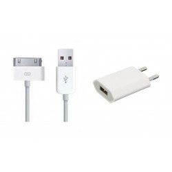 [PACK] Chargeur Secteur ORIGINAL + Câble 30 Broches / USB ORIGINAL - APPLE