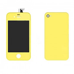 [KIT] Bloc Avant Compatible Jaune / Vitre Arrière Jaune - iPhone 4S