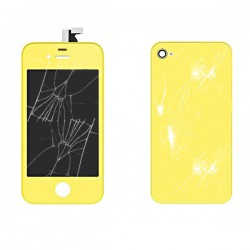 [Réparation] [KIT] Bloc Avant Compatible Jaune / Vitre Arrière Jaune - iPhone 4S à Caen