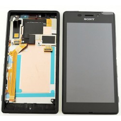 Bloc Avant ORIGINAL Noir - SONY Xperia M2 Aqua - Présentation avant / arrière