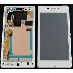 Bloc Avant ORIGINAL Blanc - SONY Xperia M2 Aqua - Présentation avant / arrière